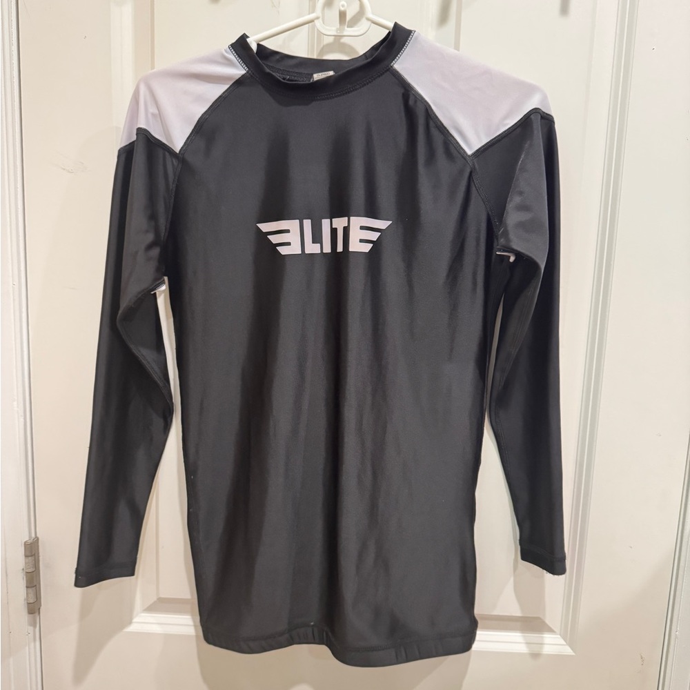 Elite Black and White Long Sleeve Spandex Shirt